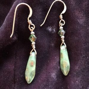 glass  drop earring